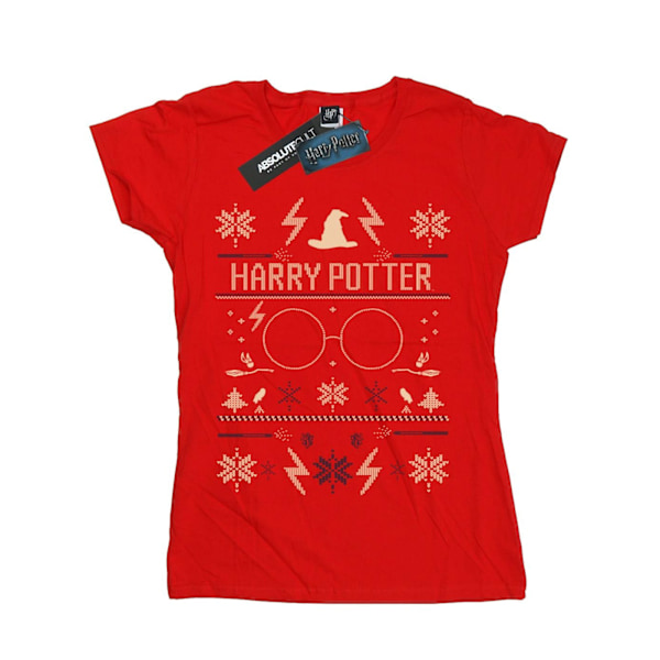 Harry Potter Dam/Damjul Julmönstrad Bomull T-shirt XL Red XL