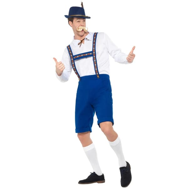 Smiffys Herr Bayersk Kostym L Blå/Vit Blue/White L