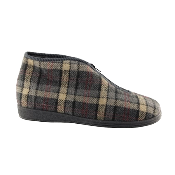 Sleepers Mens Jed II Thermal Zip Check Bootee Slippers 9 UK Gre Grey 9 UK