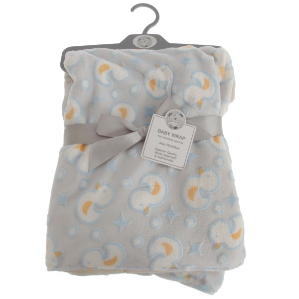 Snuggle Baby Baby /Flickor Anka Design Wrap 75cm x 100cm Grå Grey/Blue/Yellow 75cm x 100cm