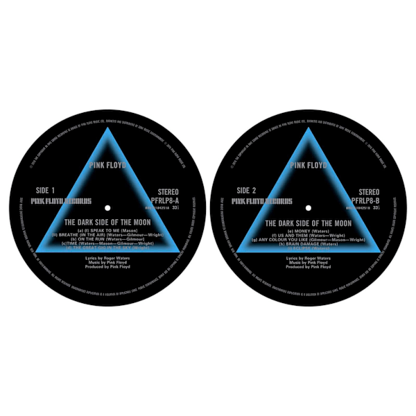 Pink Floyd Dark Side Of The Moon Skivspelare Slipmat (2-pack) Black/Blue One Size
