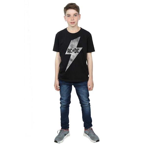 AC/DC Pojkar Lightning Bolt Bomulls T-Shirt 7-8 År Svart Black 7-8 Years