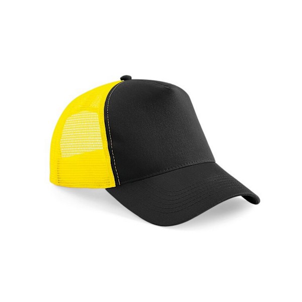 Beechfield Unisex Snapback Trucker Cap, One Size, Svart/Gul Black/Yellow One Size