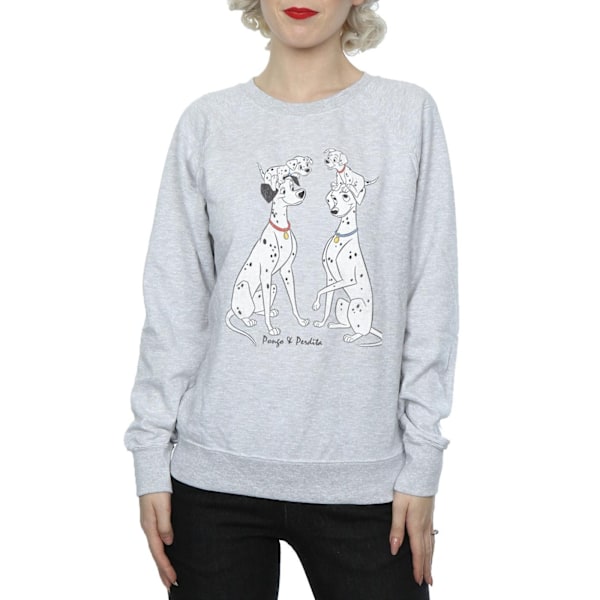 101 Dalmatiner Dam/Kvinna Pongo Och Perdita Heather Sweatshirt Light Graphite XS