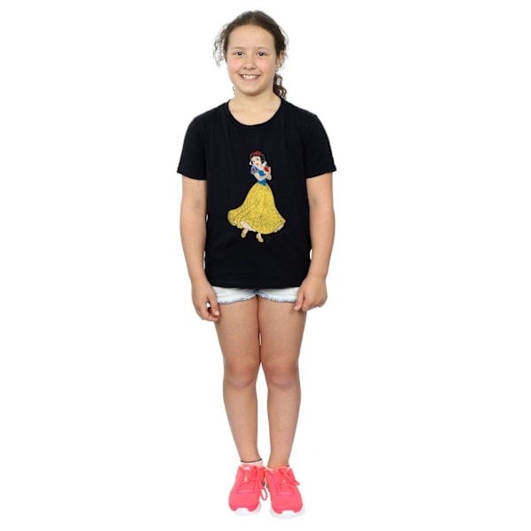 Snövit och de sju dvärgarna flickor bomull T-shirt 5-6 år Black 5-6 Years
