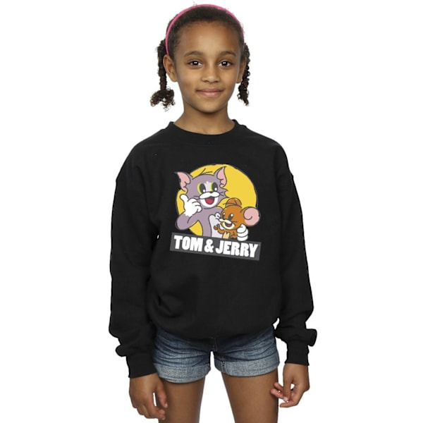 Tom And Jerry Girls Sketch Logo Sweatshirt 12-13 år Svart Black 12-13 Years