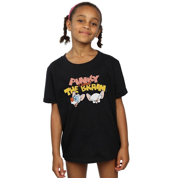 Animaniacs Girls Pinky And The Brain Heads Bomull T-shirt 3-4 år Black 3-4 Years