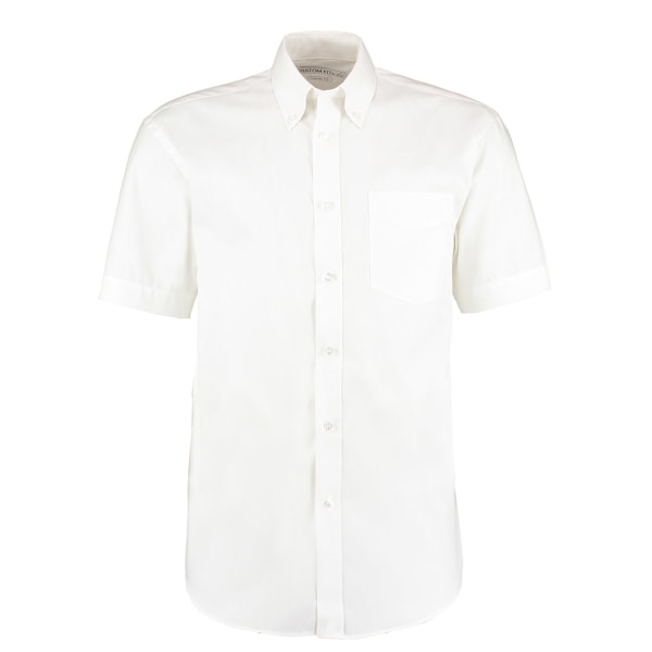 Kustom Kit Herr Oxford Kortärmad Skjorta 20in Vit White 20in