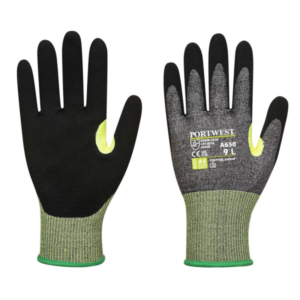 Portwest Unisex Adult A650 CS E15 Nitrile Cut Resistant Gloves Grey/Black M