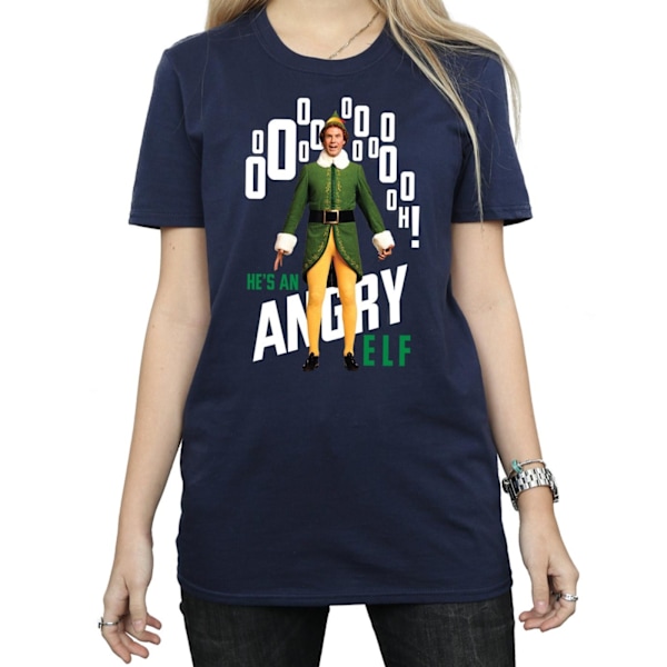 Elf Dam/Damer Angry Elf Bomull Boyfriend T-Shirt 3XL Marin B Navy Blue 3XL