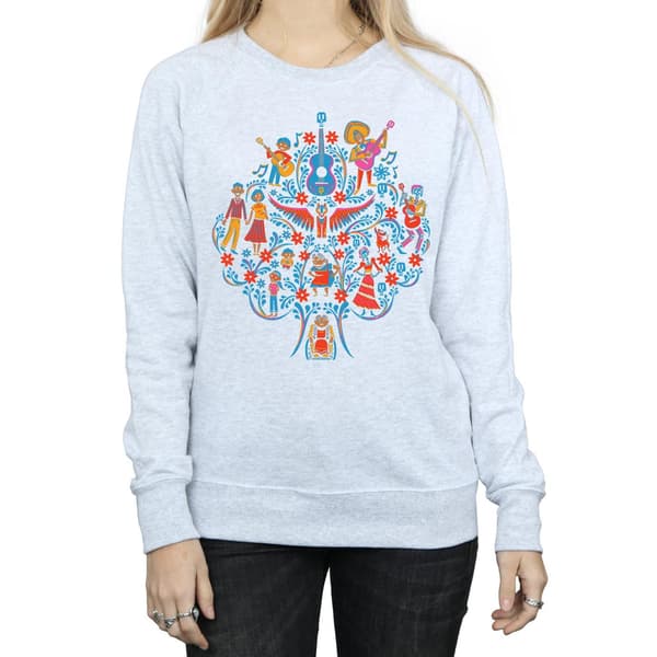 Disney Dam/Dam Coco Tree Mönstrad Tröja L Heather Grå Heather Grey L