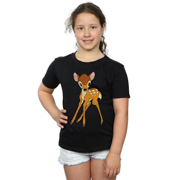 Bambi Girls Classic Bomull T-shirt 12-13 År Svart Black 12-13 Years
