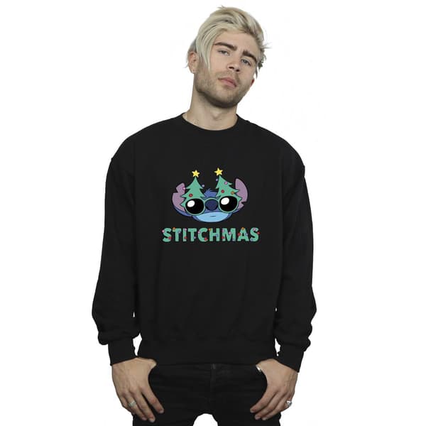 Disney Herr Lilo & Stitch Stitchmas Glasögon Sweatshirt S Svart Black S
