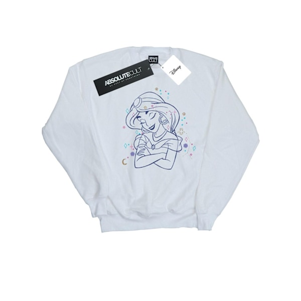 Disney Boys Aladdin Princess Jasmine Constellation Sweatshirt 9 White 9-11 Years