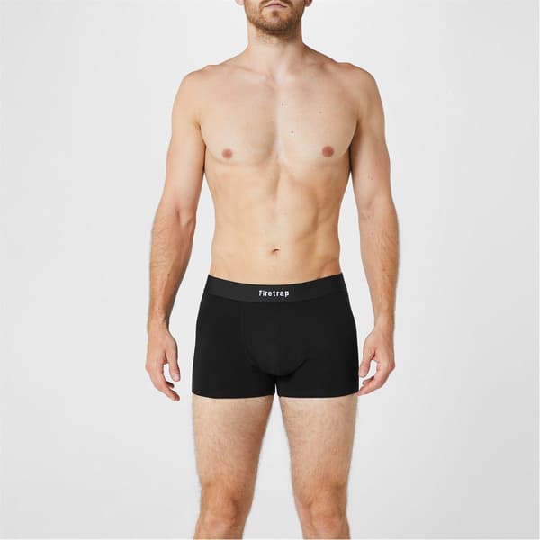 Firetrap Herr Logo Boxershorts (2-pack) L Svart/Grårandig Black/Grey Stripe L
