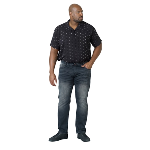 Duke Herr D555 Benson Stretch Tapered Kingsize Jeans 40L Grå S Grey Stonewash 40L