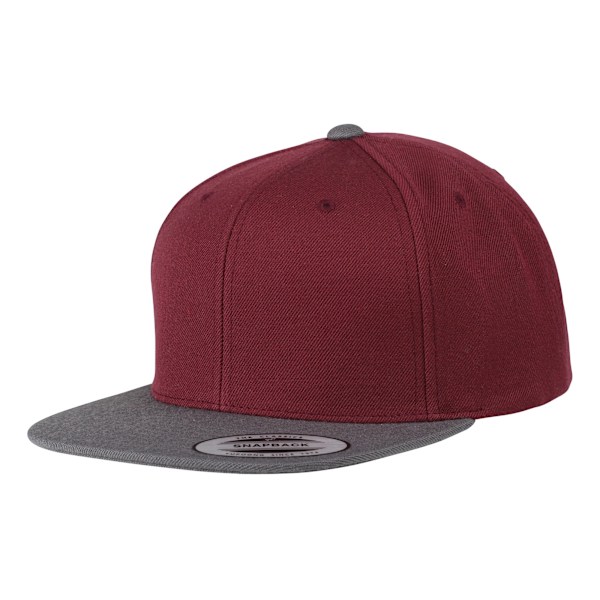 Yupoong Flexfit Unisex Classic Varsity Snapback Cap One Size Bu Burgundy/Charcoal One Size