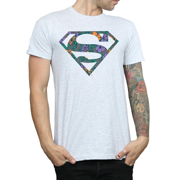 DC Comics Herr Superman Floral Logo 1 T-shirt L Sports Grey Sports Grey L