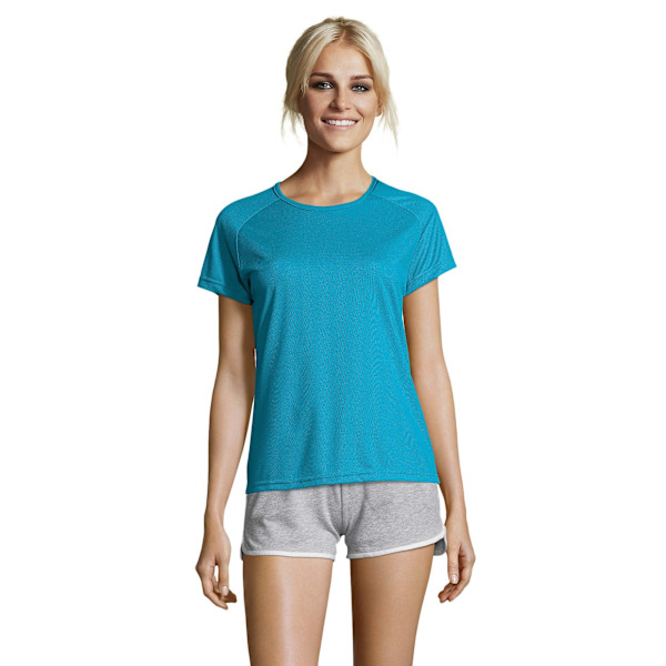 SOLS Dam/Dam Sporty Kortärmad T-shirt S Aqua Aqua S