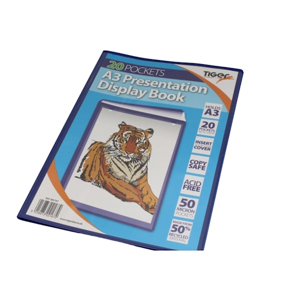Tiger Recycled A3 Dokumentportfölj One Size Blå Blue One Size
