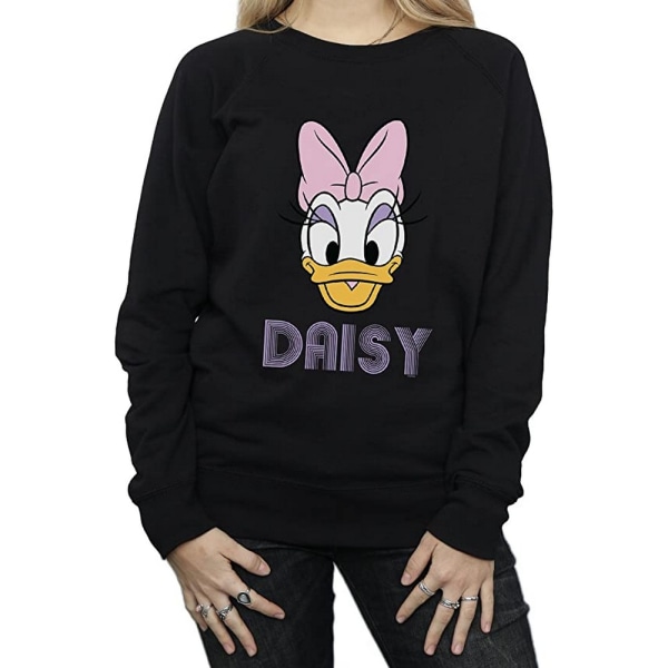 Disney Womens/Ladies Daisy Duck Face Sweatshirt XL Svart Black XL