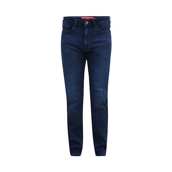 Duke Herr D555 Putney Stickade Denim Stretch Jeans 40L Mörk Tvättad Dark Wash 40L