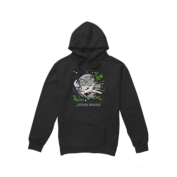Star Wars Herr Pew Pew X-Wing Hoodie M Svart Black M