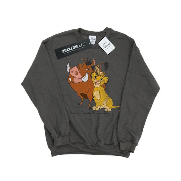 Disney Classic Simba, Timon och Pumbaa Sweatshirt M Charco Charcoal M