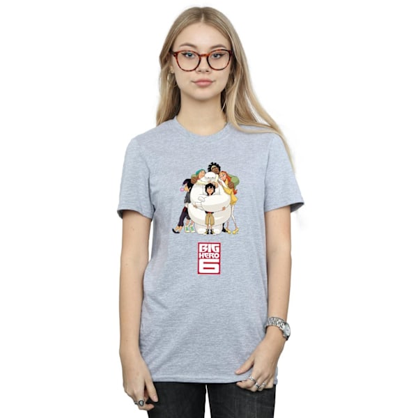 Big Hero 6 Dam/Dam Baymax Hug Bomull Boyfriend T-Shirt 3X Sports Grey 3XL