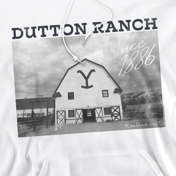 Yellowstone Herr Dutton Barn Hoodie M Vit White M