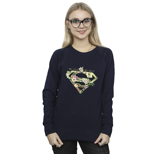 DC Comics Dam/Kvinnor Superman Min Mamma Min Hjälte Sweatshirt M Na Navy Blue M