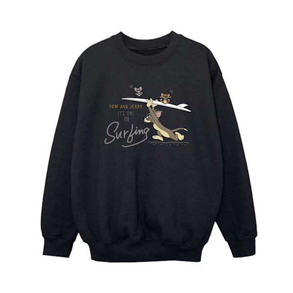 Tom And Jerry Boys It´s Time For Surfing Sweatshirt 7-8 År B Black 7-8 Years