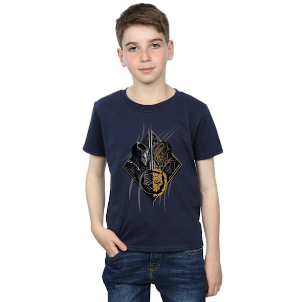 Marvel Boys Black Panther Vs Killmonger T-Shirt 7-8 År Marinblå Navy Blue 7-8 Years