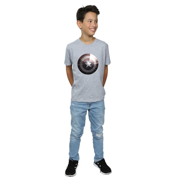 Marvel Boys Captain America Shield Shiny T-Shirt 5-6 år Spor Sports Grey 5-6 Years