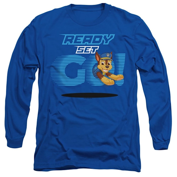 Paw Patrol Unisex Vuxen Ready Set Go! Chase T-Shirt M Royalblå Royal Blue M