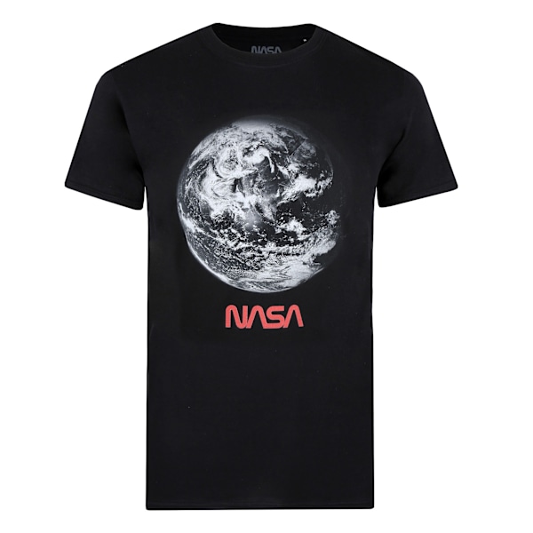 NASA T-shirt för män, jord, L, svart/vit/röd Black/White/Red L