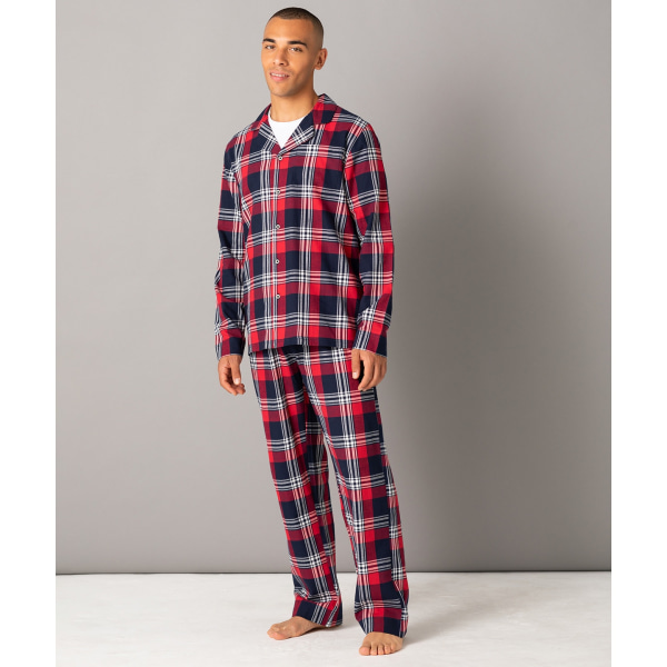SF Herr Tartan Pyjamas Set L Röd/Marinblå Red/Navy L