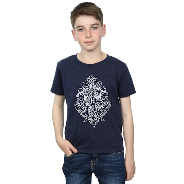 Harry Potter Boys Hogwarts Draco Dormiens Crest T-shirt 12-13 år Navy Blue 12-13 Years