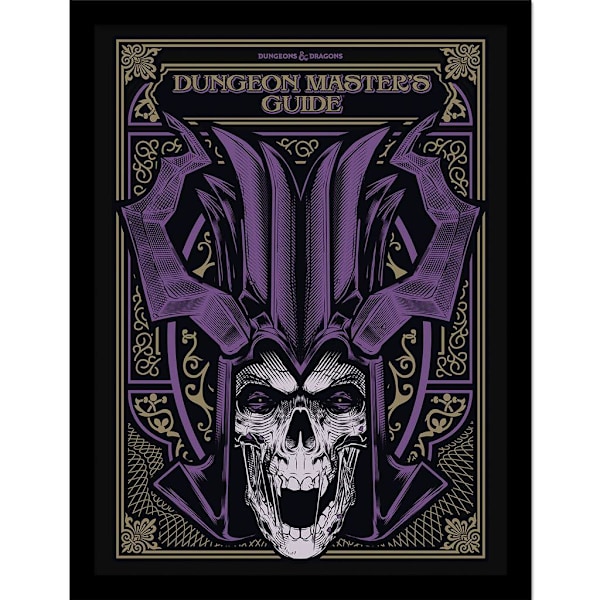Dungeons & Dragons Dungeon Masters Guide inramad affisch 40cm x 3 Black/Purple/Gold 40cm x 30cm