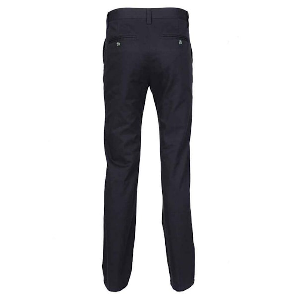 Henbury herrbyxor med platt front 36L marinblå Navy 36L