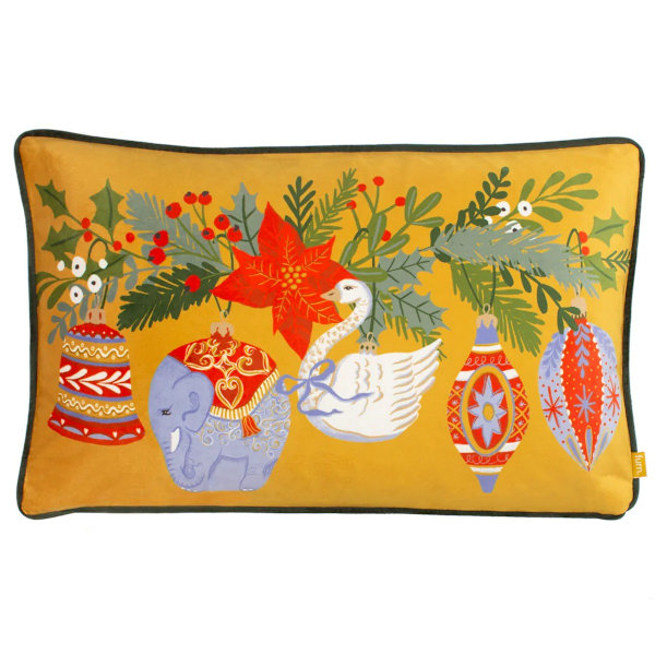 Furn Deck The Halls Prydnadskuddeöverdrag En Storlek Gul Yellow One Size