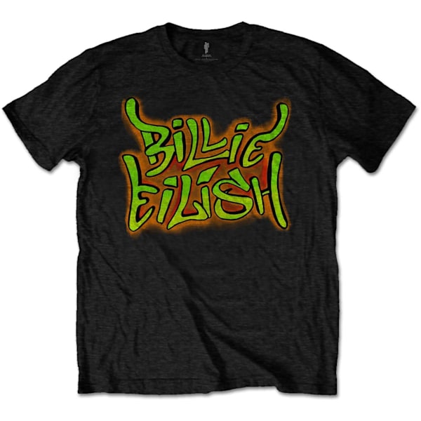 Billie Eilish Barn/Barn Graffiti Bomull T-shirt 11-12 År Black 11-12 Years