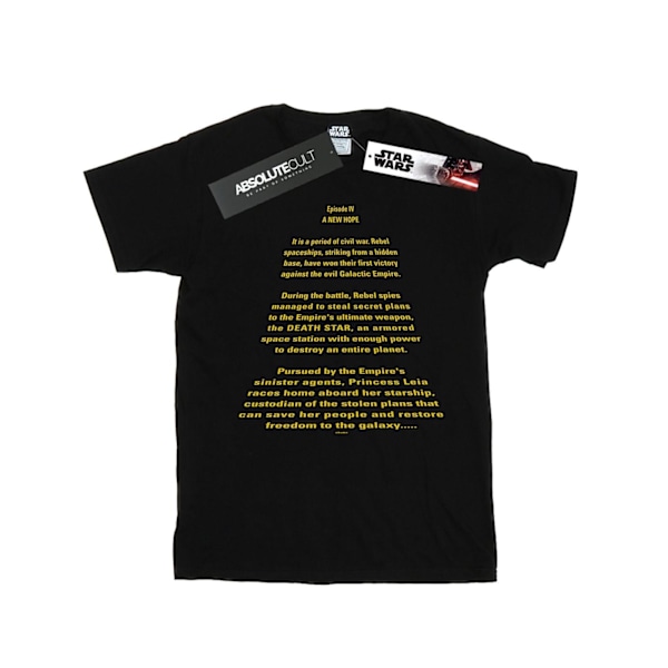 Star Wars Boys A New Hope Opening Crawl T-Shirt 12-13 år Bla Black 12-13 Years