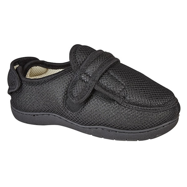 Zedzzz herr Josh Superwide Multi Touch Fastening Slipper 7/8 UK Black 7/8 UK