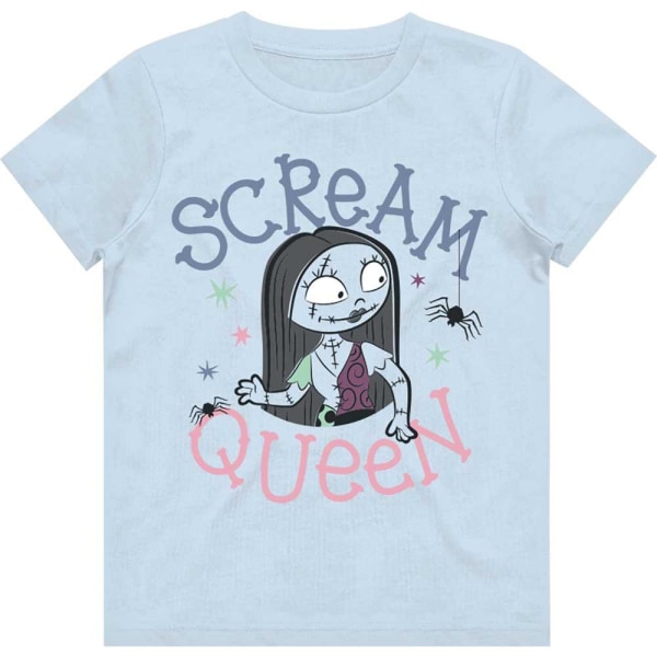 Nightmare Before Christmas Girls Scream Queen Cotton T-shirt 7- Light Blue 7-8 Years