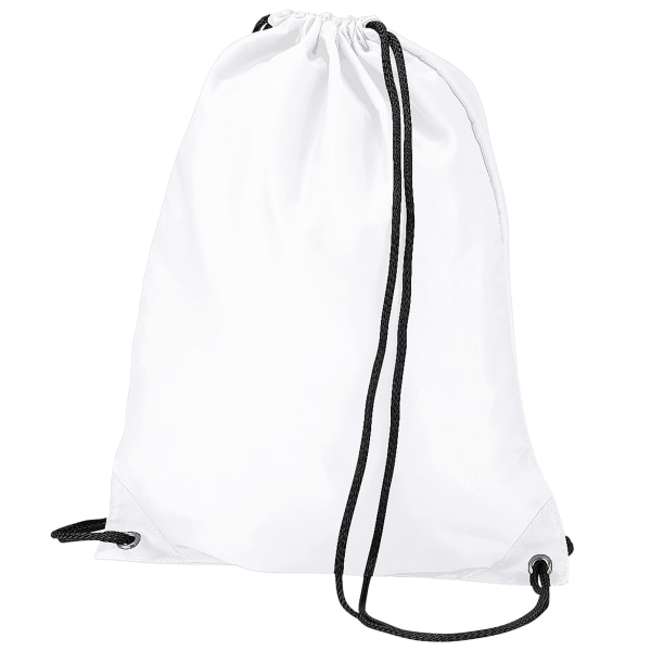 BagBase Budget Vattentålig Sport Gymsac Dragsnöre Väska (11 White One Size