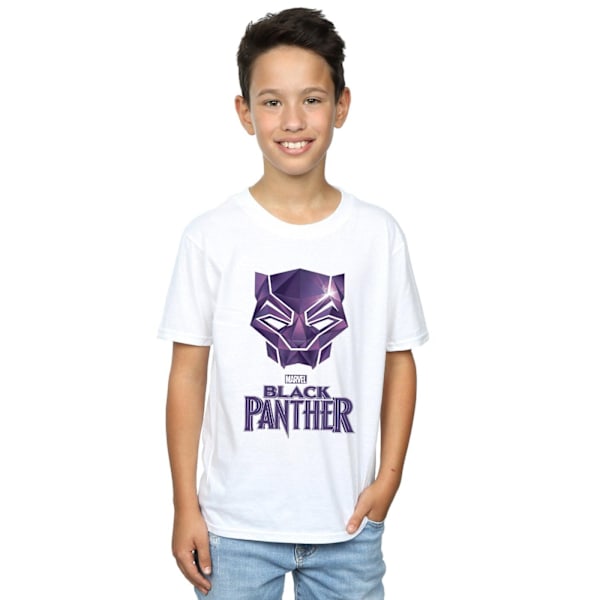 Marvel Boys Black Panther Mask Logo T-Shirt 9-11 år Vit White 9-11 Years
