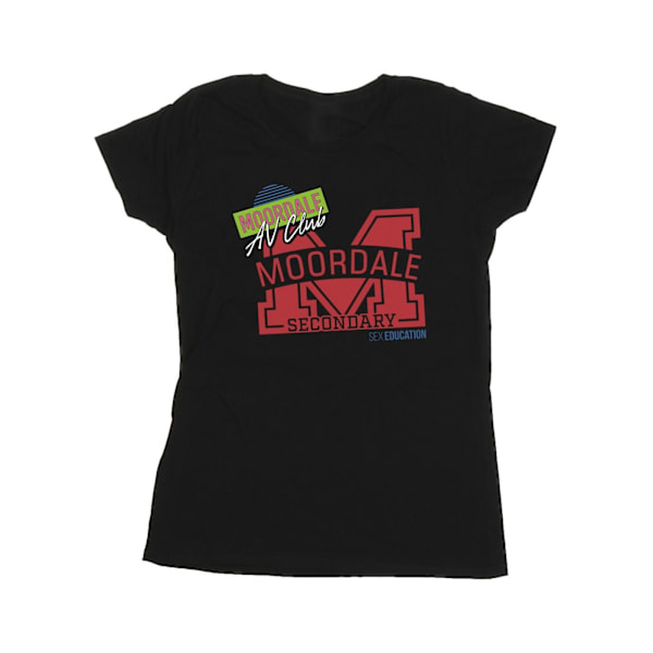 Netflix Dam/Kvinnor Sex Education Moordale M Collage Bomull T-shirt Black L