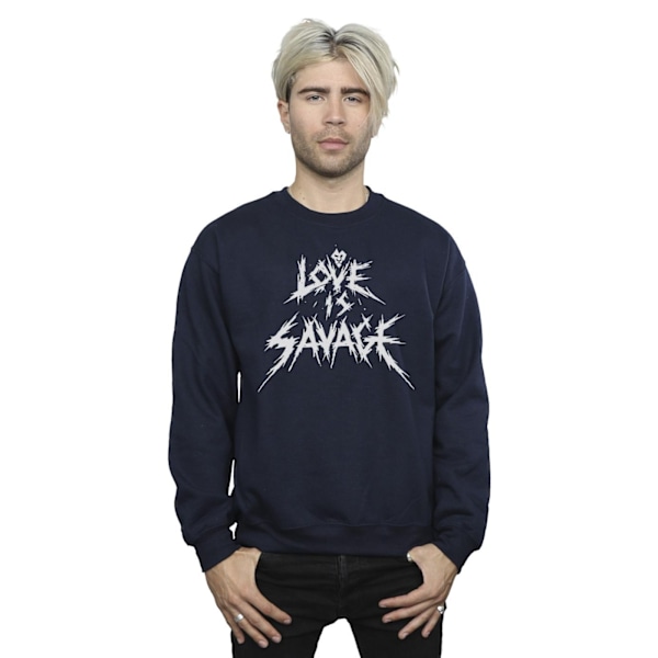 Disney Mens Villains Love Is Savage Sweatshirt XXL Marinblå Navy Blue XXL