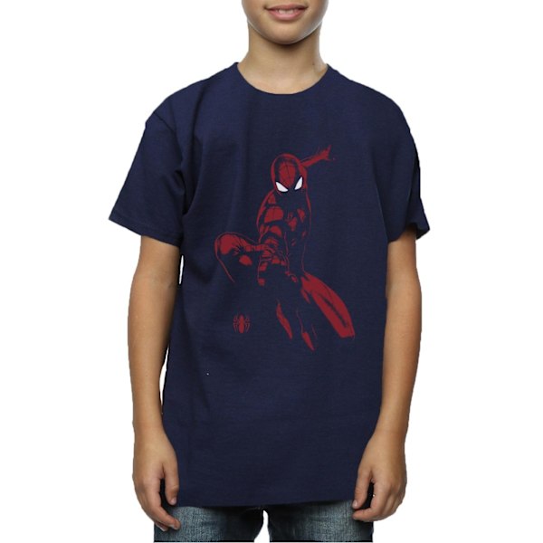 Marvel Boys Spider-Man Shadow T-shirt 12-13 år Marinblå Deep Navy 12-13 Years